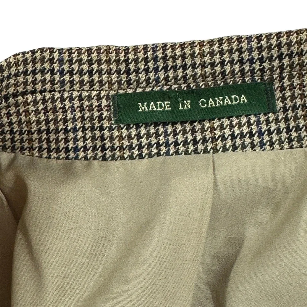 Lauren Ralph‎ Lauren Brown Blazer Sport Coat Mens 42XL Wool Houndstooth VTG 1998